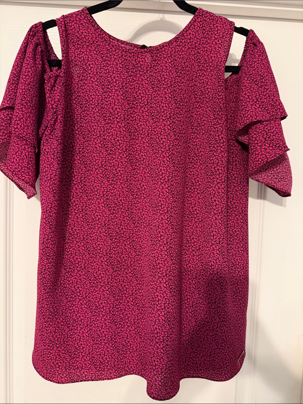 Michael Kors Fuchsia and Black Printed Top